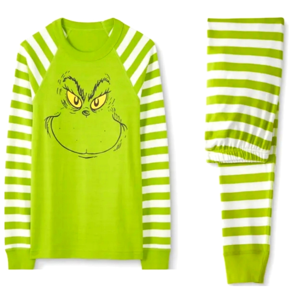 Hanna Andersson DR SEUSS GRINCH Long John Pajamas Set Organic Cotton Unisex XL